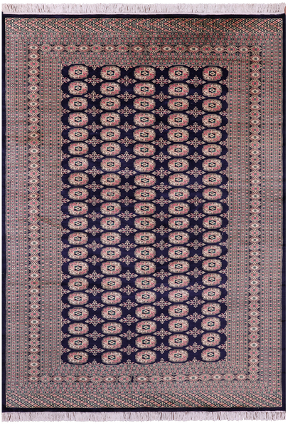 Blue Bokhara Handmade Wool Rug - 6' 3" X 8' 9" - Golden Nile