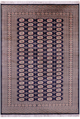 Blue Bokhara Handmade Wool Rug - 6' 3
