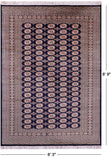 Blue Bokhara Handmade Wool Rug - 6' 3" X 8' 9" - Golden Nile