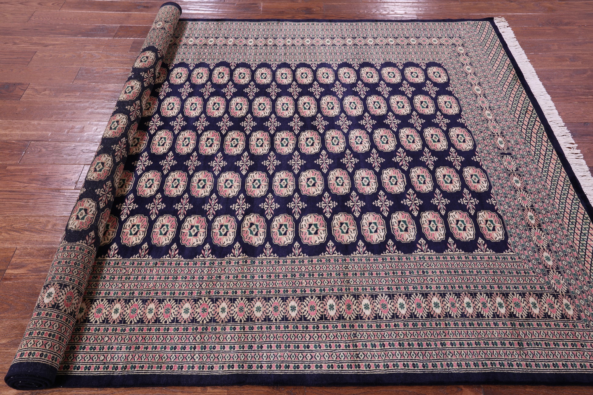 Blue Bokhara Handmade Wool Rug - 6' 3" X 8' 9" - Golden Nile