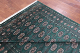 Green Signed Bokhara Handmade Wool Rug - 6' 3" X 9' 0" - Golden Nile