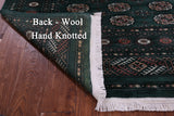 Green Signed Bokhara Handmade Wool Rug - 6' 3" X 9' 0" - Golden Nile