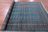 Green Signed Bokhara Handmade Wool Rug - 6' 1" X 9' 2" - Golden Nile