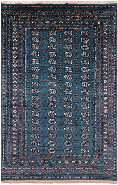 Green Signed Bokhara Handmade Wool Rug - 6' 1" X 9' 2" - Golden Nile