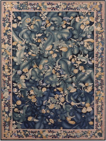 Aubusson Flat Weave Rug Handmade Wool Rug - 9' 10