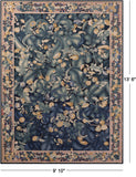Aubusson Flat Weave Rug Handmade Wool Rug - 9' 10" X 13' 6" - Golden Nile