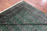 Green Signed Bokhara Handmade Wool Rug - 9' 3" X 12' 1" - Golden Nile