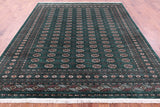 Green Signed Bokhara Handmade Wool Rug - 8' 6" X 10' 0" - Golden Nile