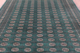 Green Signed Bokhara Handmade Wool Rug - 8' 6" X 10' 0" - Golden Nile