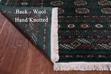 Green Signed Bokhara Handmade Wool Rug - 8' 6" X 10' 0" - Golden Nile