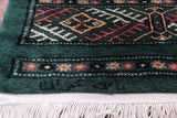 Green Signed Bokhara Handmade Wool Rug - 8' 6" X 10' 0" - Golden Nile