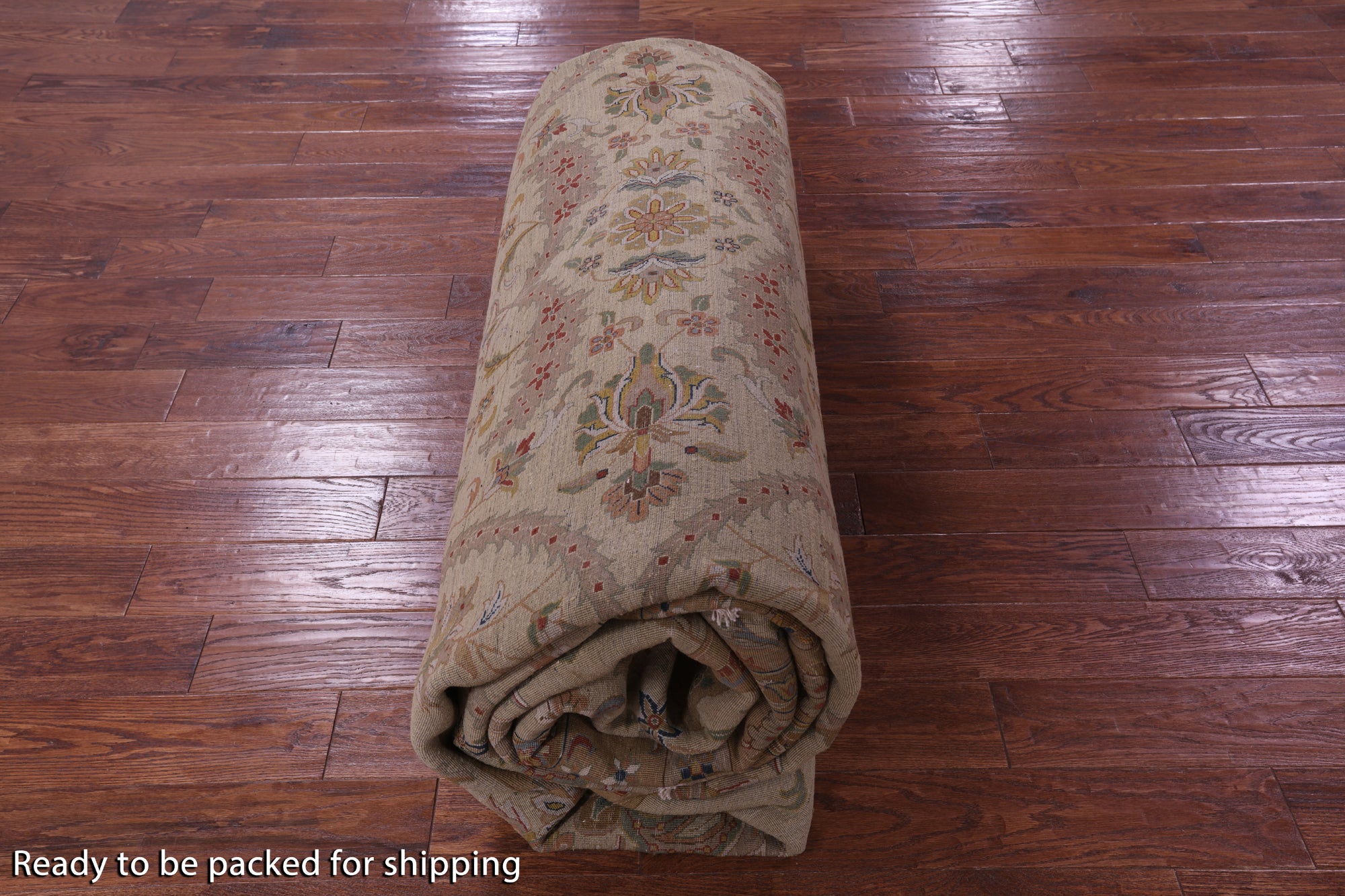 Ivory Persian Tabriz Handmade Wool Rug - 11' 10" X 15' 0" - Golden Nile