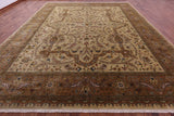 Ivory Persian Tabriz Handmade Wool Rug - 11' 10" X 15' 0" - Golden Nile