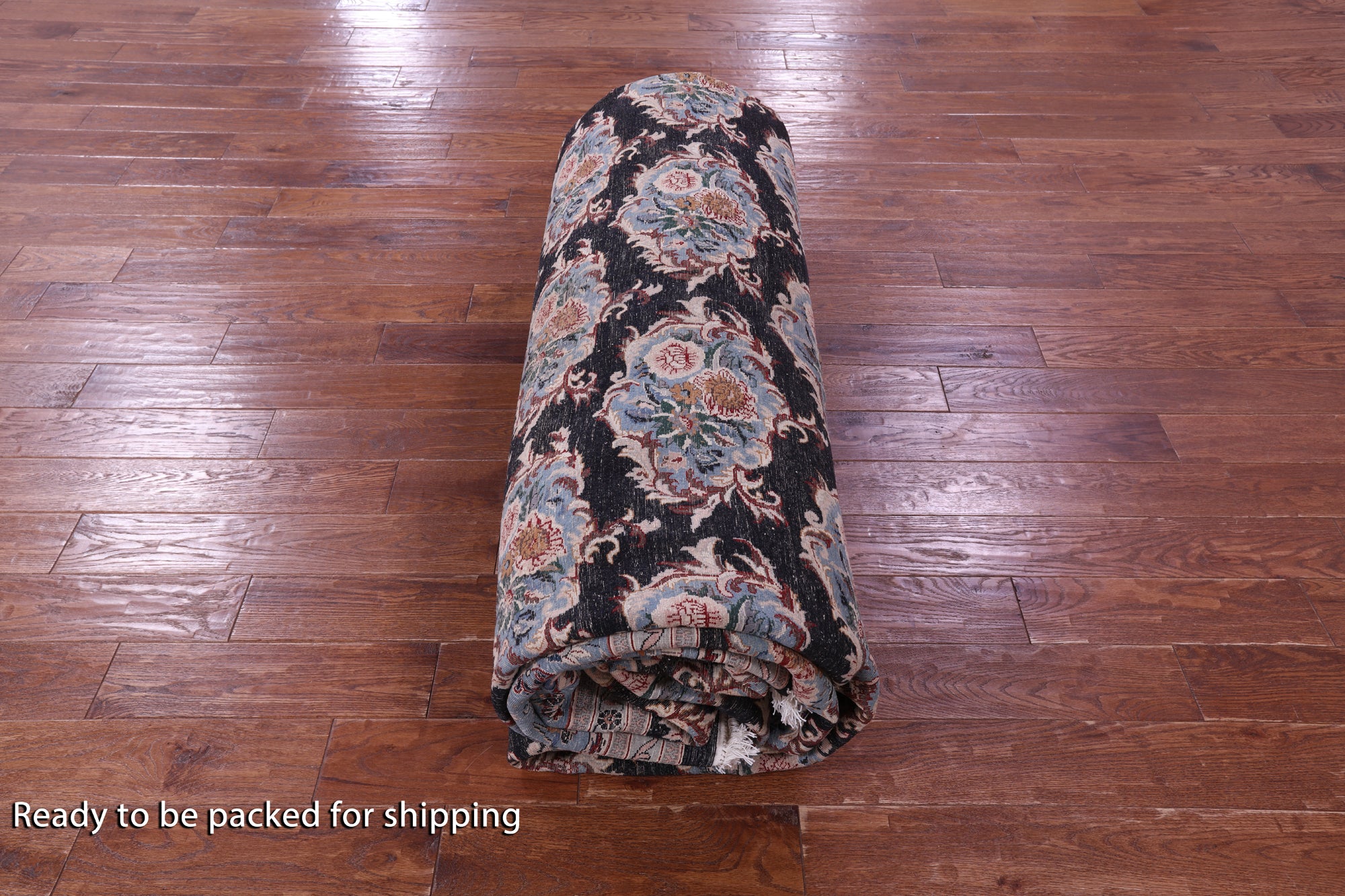 Black Persian Tabriz Handmade Wool Rug - 11' 11" X 15' 5" - Golden Nile