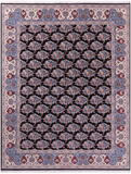 Black Persian Tabriz Handmade Wool Rug - 11' 11" X 15' 5" - Golden Nile