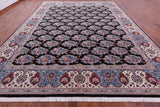 Black Persian Tabriz Handmade Wool Rug - 11' 11" X 15' 5" - Golden Nile
