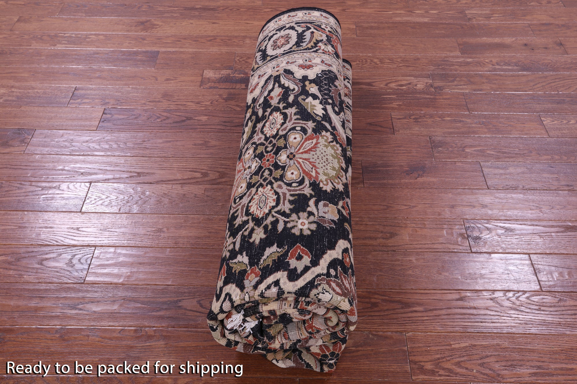 Black Persian Tabriz Handmade Wool Rug - 8' 2" X 10' 0" - Golden Nile