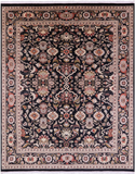 Black Persian Tabriz Handmade Wool Rug - 8' 2" X 10' 0" - Golden Nile