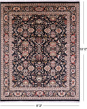 Black Persian Tabriz Handmade Wool Rug - 8' 2" X 10' 0" - Golden Nile