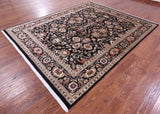 Black Persian Tabriz Handmade Wool Rug - 8' 2" X 10' 0" - Golden Nile