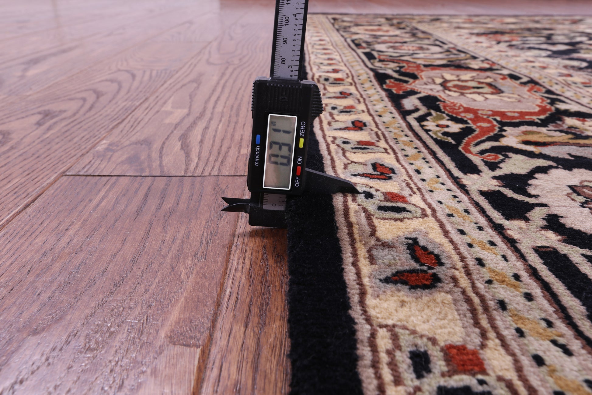 Black Persian Tabriz Handmade Wool Rug - 8' 2" X 10' 0" - Golden Nile