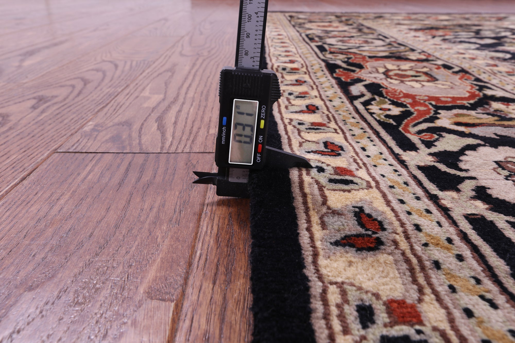 Black Persian Tabriz Handmade Wool Rug - 8' 2" X 10' 0" - Golden Nile