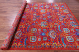 Red Persian Tabriz Handmade Wool & Silk Rug - 8' 2" X 10' 2" - Golden Nile