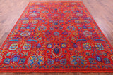 Red Persian Tabriz Handmade Wool & Silk Rug - 8' 2" X 10' 2" - Golden Nile