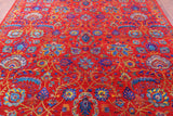 Red Persian Tabriz Handmade Wool & Silk Rug - 8' 2" X 10' 2" - Golden Nile