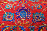Red Persian Tabriz Handmade Wool & Silk Rug - 8' 2" X 10' 2" - Golden Nile