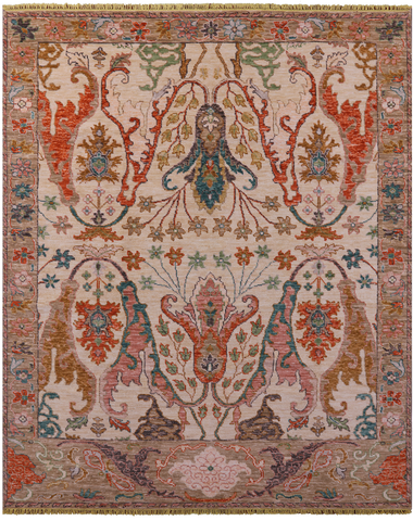 Ivory Turkish Oushak Hand Knotted Wool Rug - 8' 2