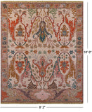 Ivory Turkish Oushak Hand Knotted Wool Rug - 8' 2" X 10' 0" - Golden Nile