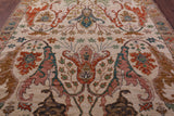 Ivory Turkish Oushak Hand Knotted Wool Rug - 8' 2" X 10' 0" - Golden Nile
