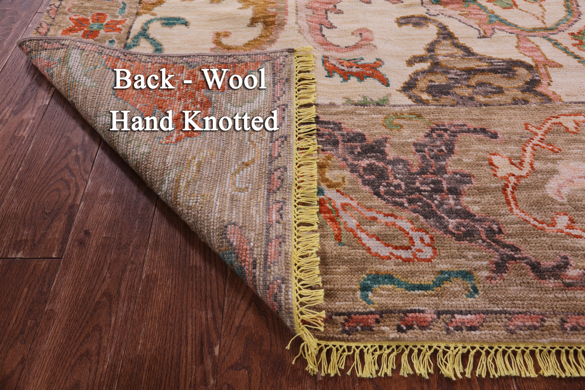 Ivory Turkish Oushak Hand Knotted Wool Rug - 8' 2" X 10' 0" - Golden Nile