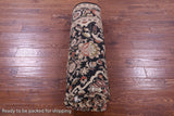 Black Persian Tabriz Hand Knotted Wool Rug - 8' 0" X 10' 3" - Golden Nile