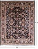 Black Persian Tabriz Hand Knotted Wool Rug - 8' 0" X 10' 3" - Golden Nile