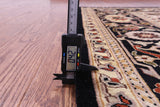 Black Persian Tabriz Hand Knotted Wool Rug - 8' 0" X 10' 3" - Golden Nile