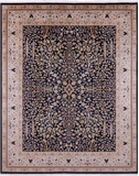 Black Persian Ziegler Hand Knotted Wool Rug - 8' 0" X 10' 1" - Golden Nile