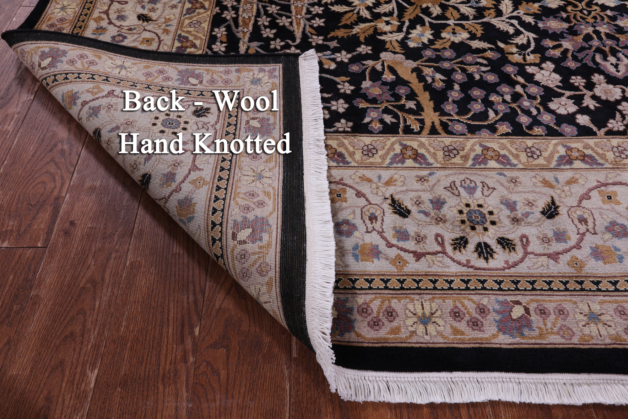 Black Persian Ziegler Hand Knotted Wool Rug - 8' 0" X 10' 1" - Golden Nile