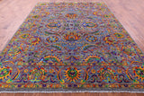 Grey Persian Tabriz Hand Knotted Wool & Silk Rug - 9' 1" X 12' 0" - Golden Nile