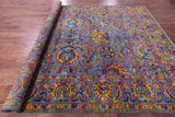 Grey Persian Tabriz Hand Knotted Wool & Silk Rug - 9' 1" X 12' 0" - Golden Nile