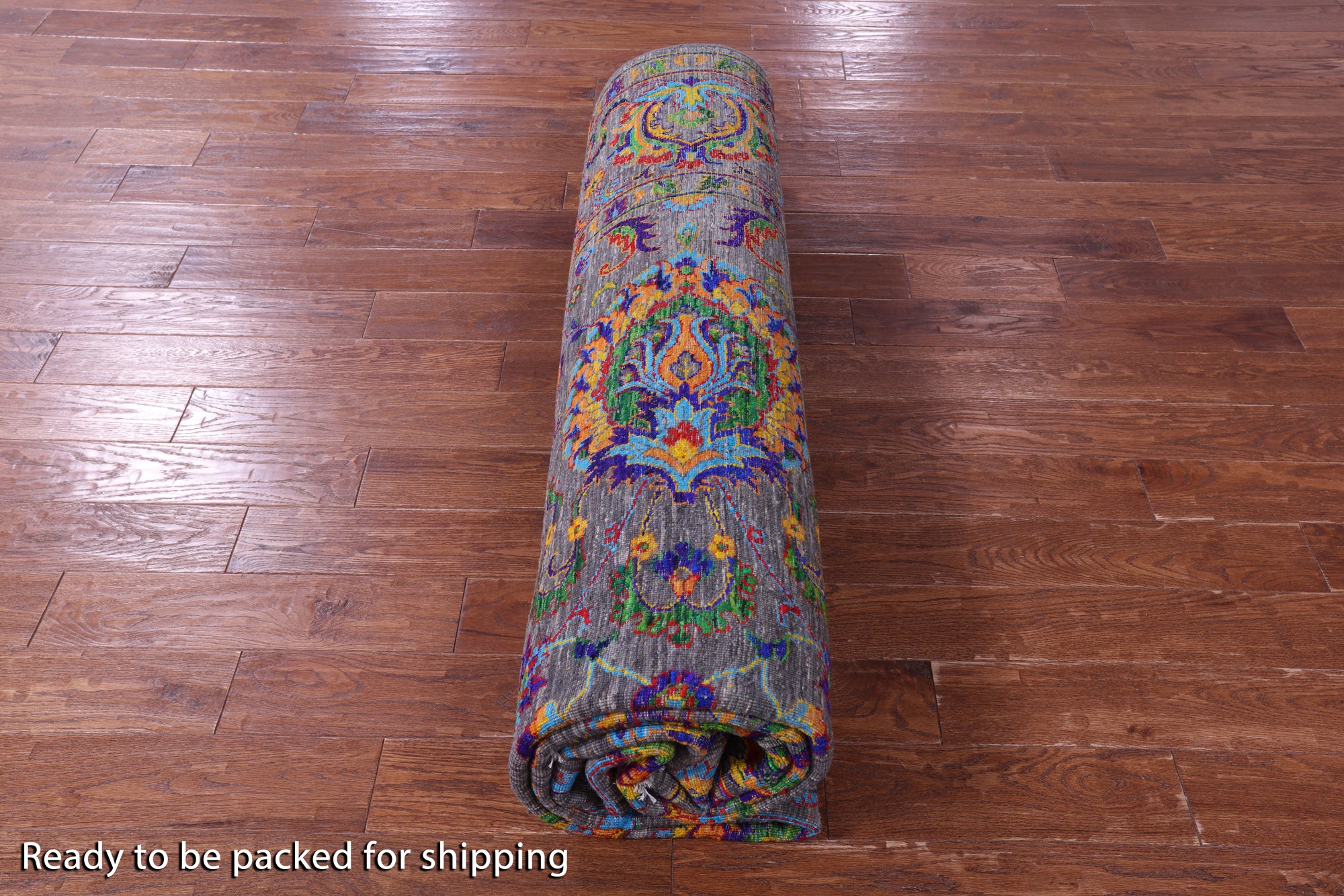 Grey Persian Tabriz Hand Knotted Wool & Silk Rug - 9' 1" X 12' 0" - Golden Nile
