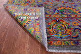Grey Persian Tabriz Hand Knotted Wool & Silk Rug - 9' 1" X 12' 0" - Golden Nile