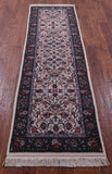 Ivory Persian Tabriz Hand Knotted Wool & Silk Runner Rug - 2' 4" X 8' 1" - Golden Nile