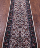 Ivory Persian Tabriz Hand Knotted Wool & Silk Runner Rug - 2' 4" X 8' 1" - Golden Nile