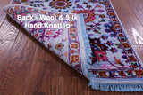 Blue Persian Tabriz Hand Knotted Wool & Silk Runner Rug - 2' 7" X 10' 2" - Golden Nile