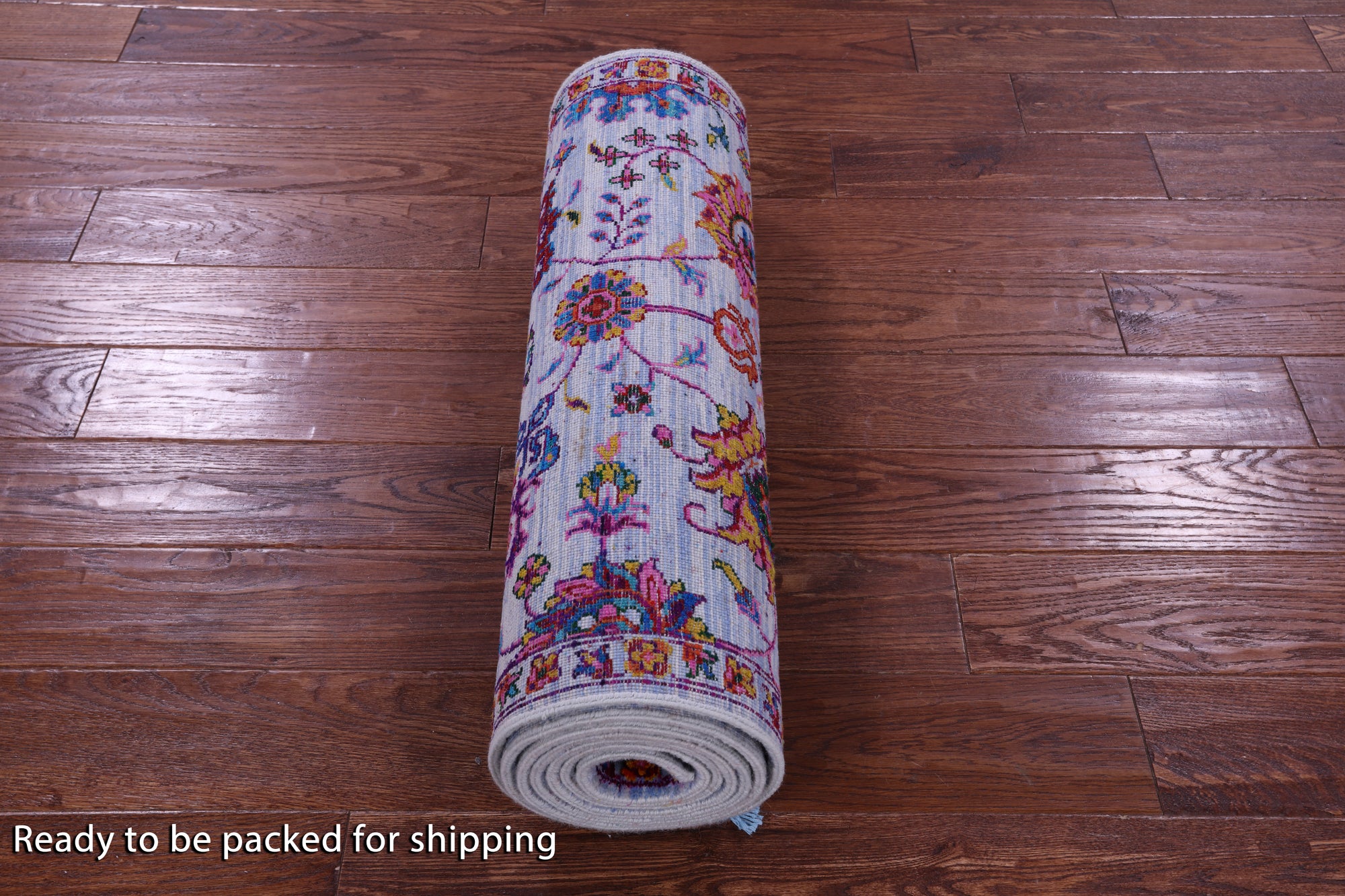 Blue Persian Tabriz Hand Knotted Wool & Silk Runner Rug - 2' 7" X 10' 2" - Golden Nile