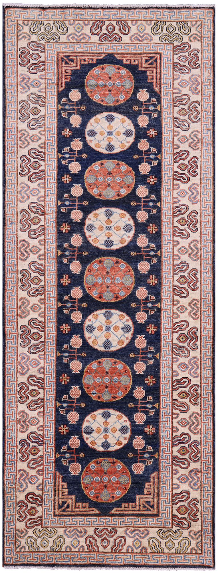 Blue Persian Tabriz Handmade Wool Runner Rug - 2' 11" X 7' 10" - Golden Nile