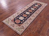 Blue Persian Tabriz Handmade Wool Runner Rug - 2' 11" X 7' 10" - Golden Nile
