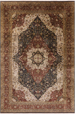 Black Persian Tabriz Hand Knotted Wool Rug - 11' 10" X 17' 9" - Golden Nile